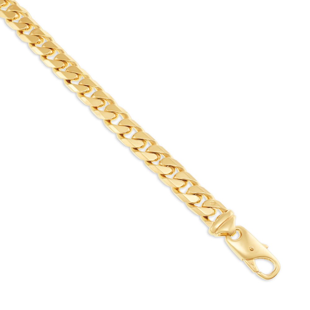 9ct Yellow Gold Curb Bracelet 9.0mm - FJewellery