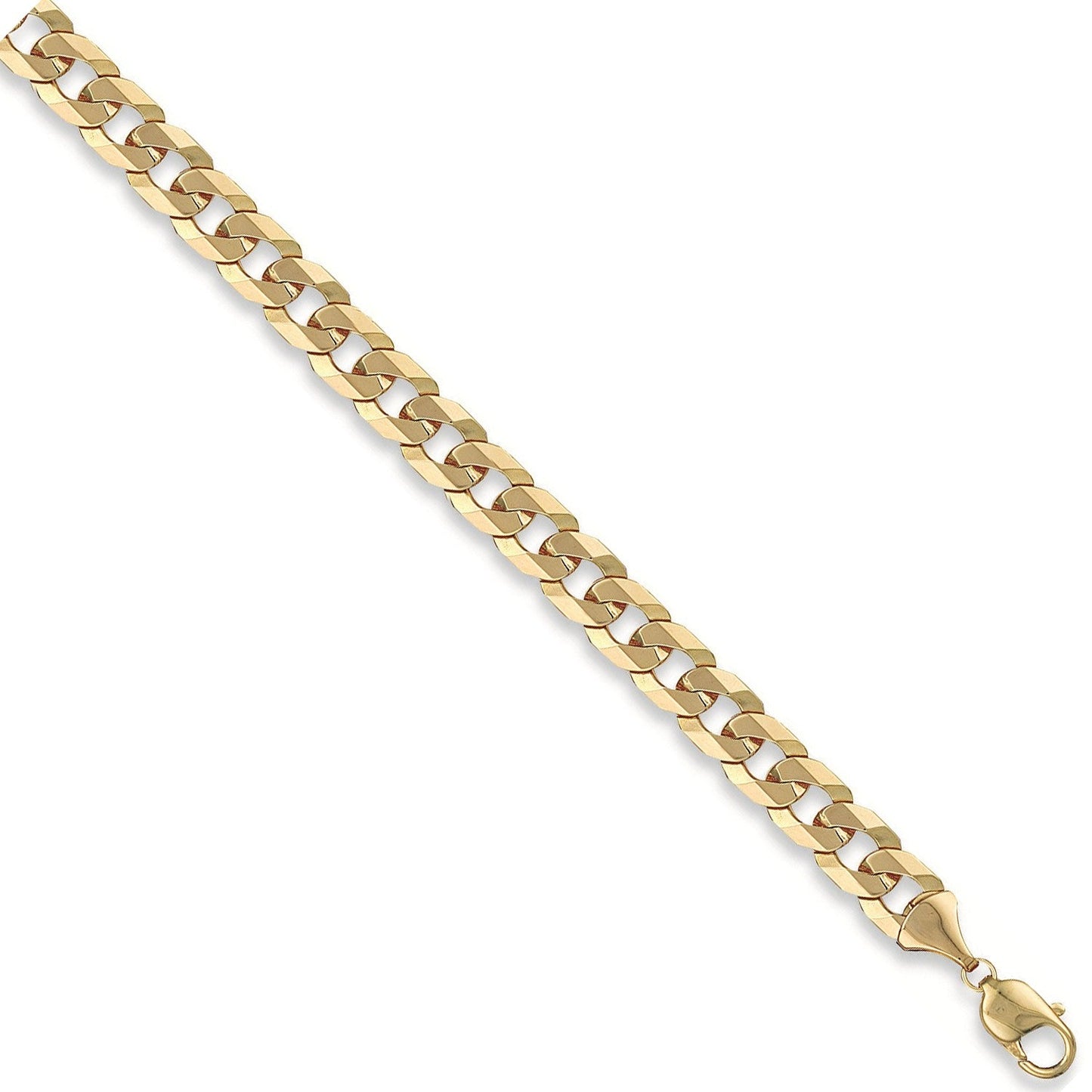 9ct Yellow Gold Curb Chain 10mm - FJewellery