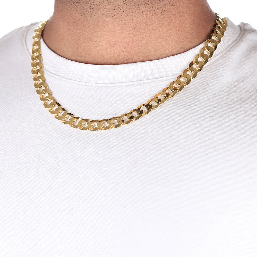9ct Yellow Gold Curb Chain 10mm - FJewellery