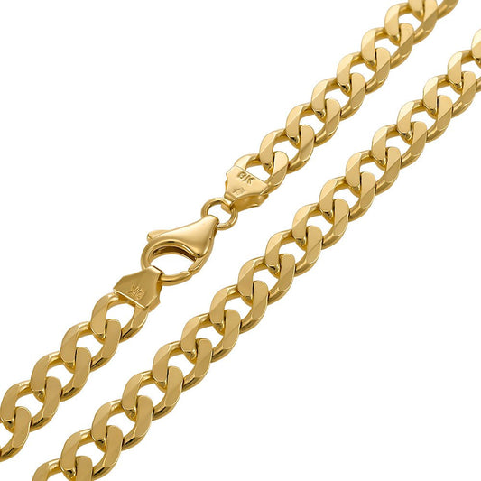 9ct Yellow Gold Curb Chain 8mm CNM10653 - FJewellery