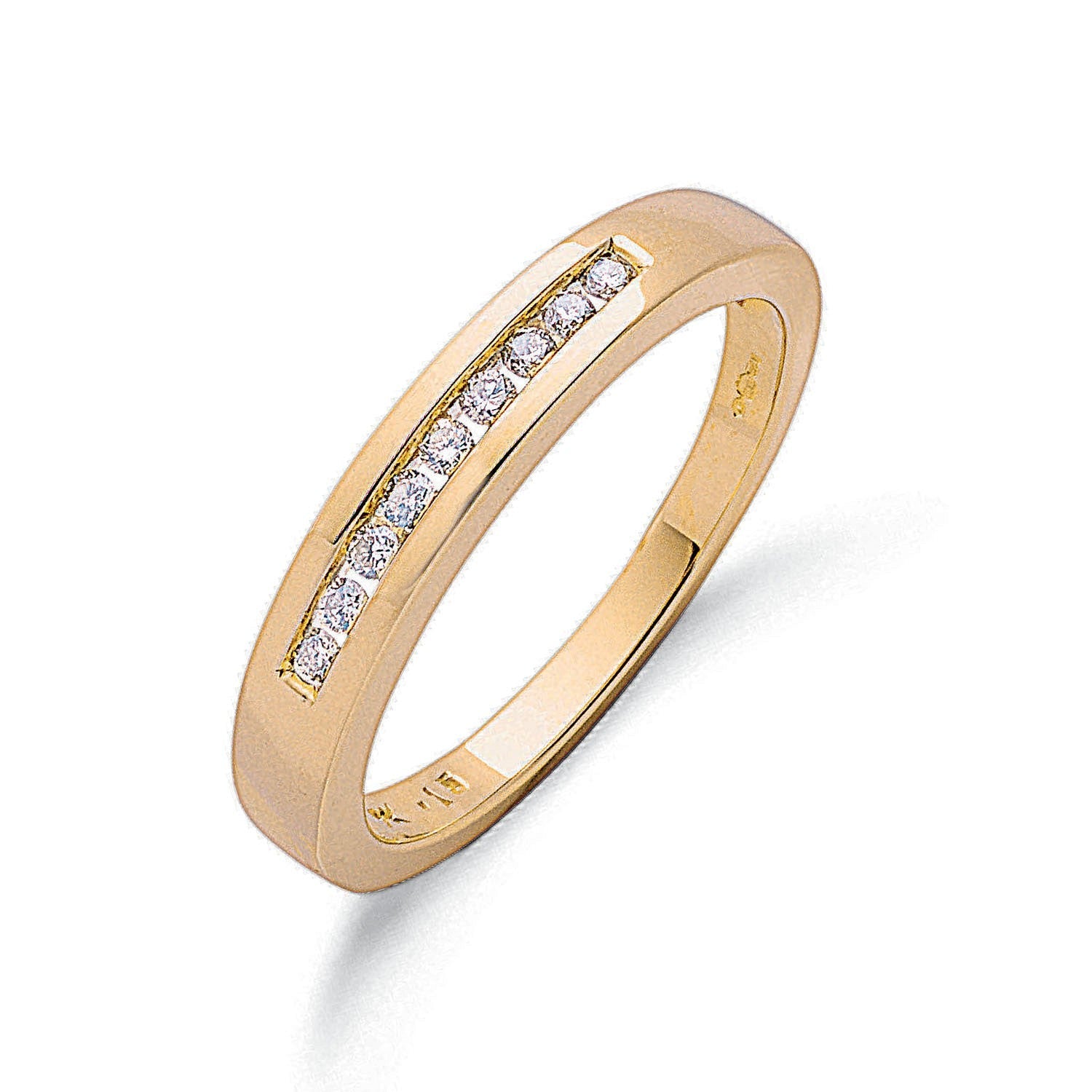 9ct Yellow Gold Diamond Half Eternity Ring 3.5mm - FJewellery
