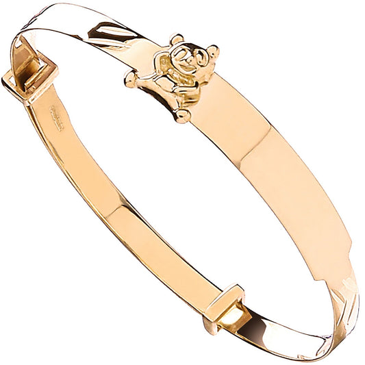 9ct Yellow Gold Expandable Bangle 5mm - FJewellery