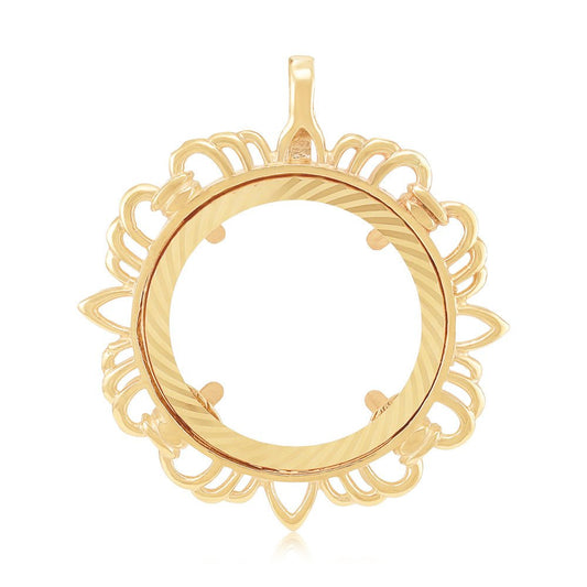 9ct Yellow Gold (Full) Fancy Sovereign Pendant 36.9mm - FJewellery