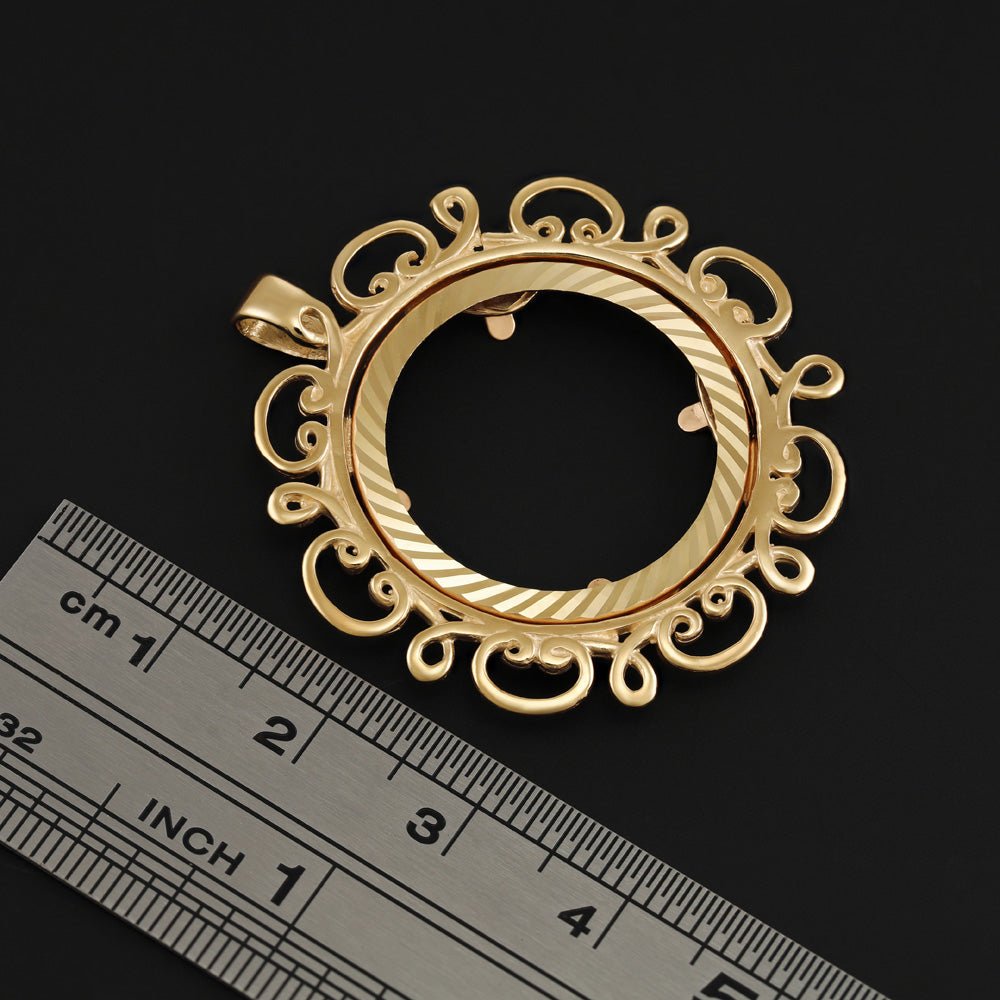 9ct Yellow Gold (Full) Fancy Sovereign Pendant 7F - FJewellery