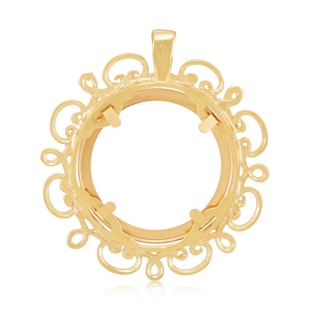 9ct Yellow Gold (Full) Fancy Sovereign Pendant 7F - FJewellery