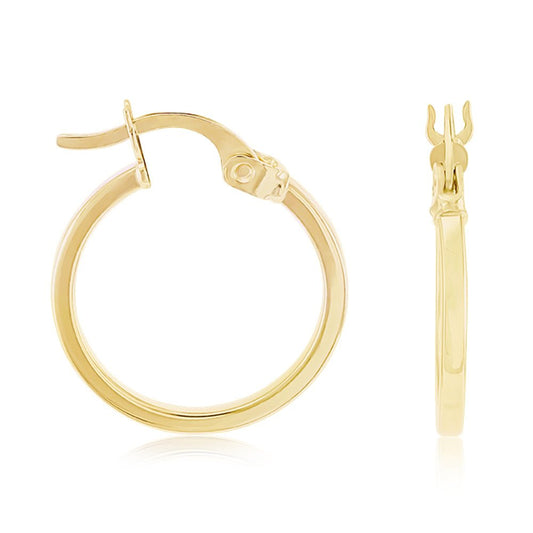 9ct Yellow Gold Greek Key Hoop Earrings ERV0222L - FJewellery