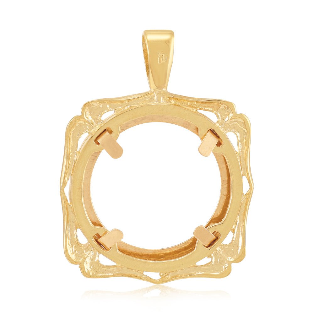 9ct Yellow Gold (Half) Fancy Sovereign Pendant 6H - FJewellery