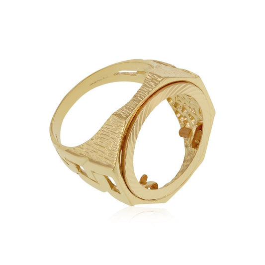 9ct Yellow Gold (Half) ID Sides Sovereign Ring DSHR0014H - FJewellery