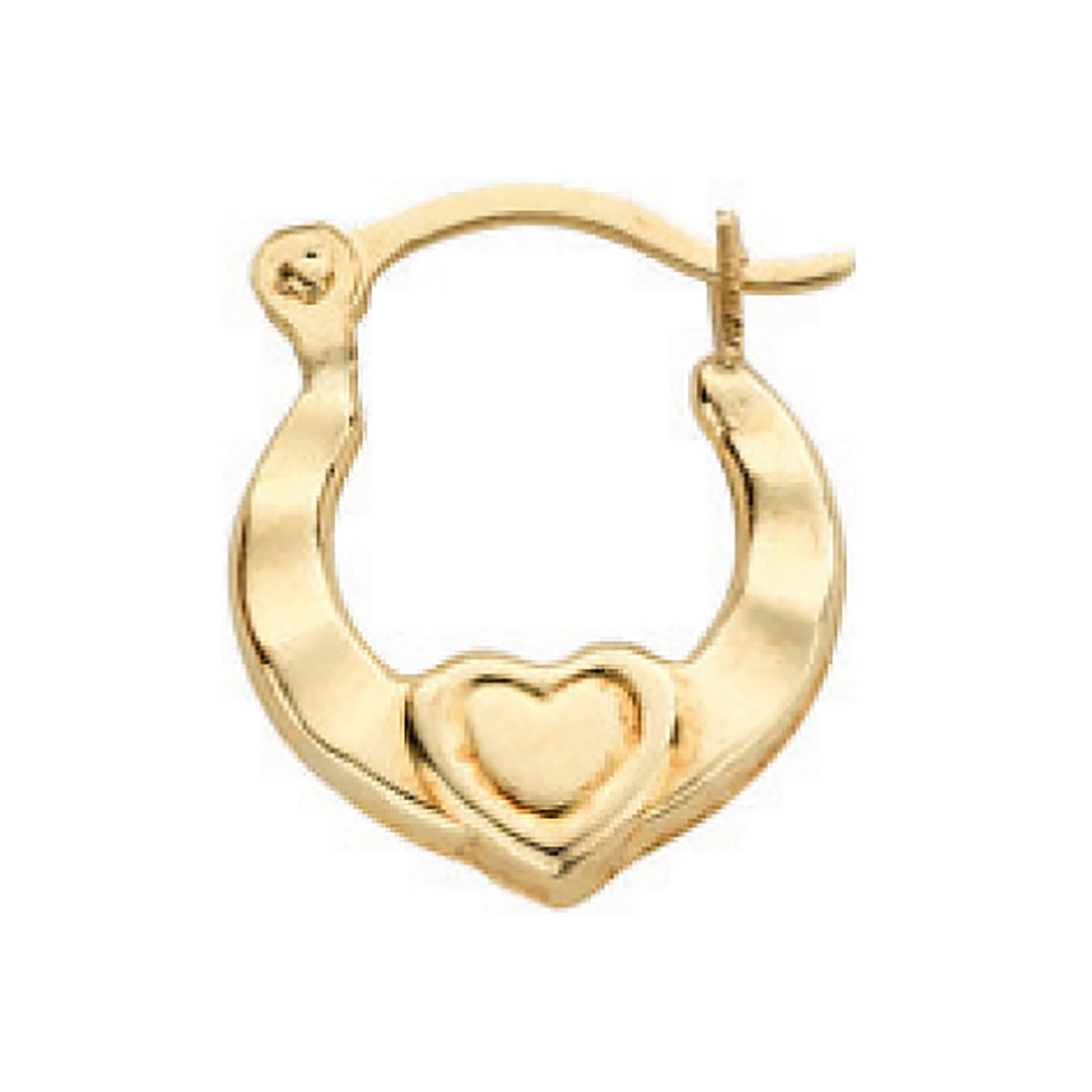 9ct Yellow Gold Heart Shape Creole Earrings - FJewellery