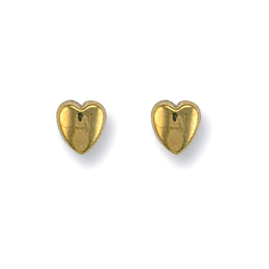 9ct Yellow Gold Heart Studs - FJewellery