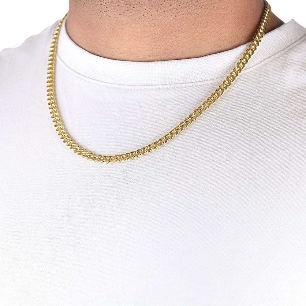 9ct Yellow Gold Hollow Domed Curb Chain DSHCN0588-7" - FJewellery