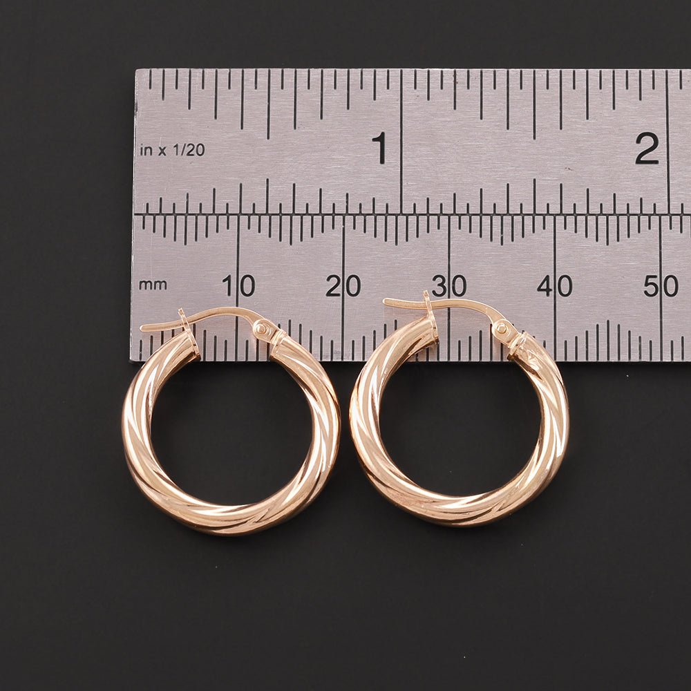 9ct Yellow Gold Hoop Earrings 20.7 X 3.0mm - FJewellery
