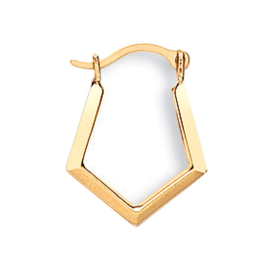 9ct Yellow Gold Jagged Creole Earrings - FJewellery