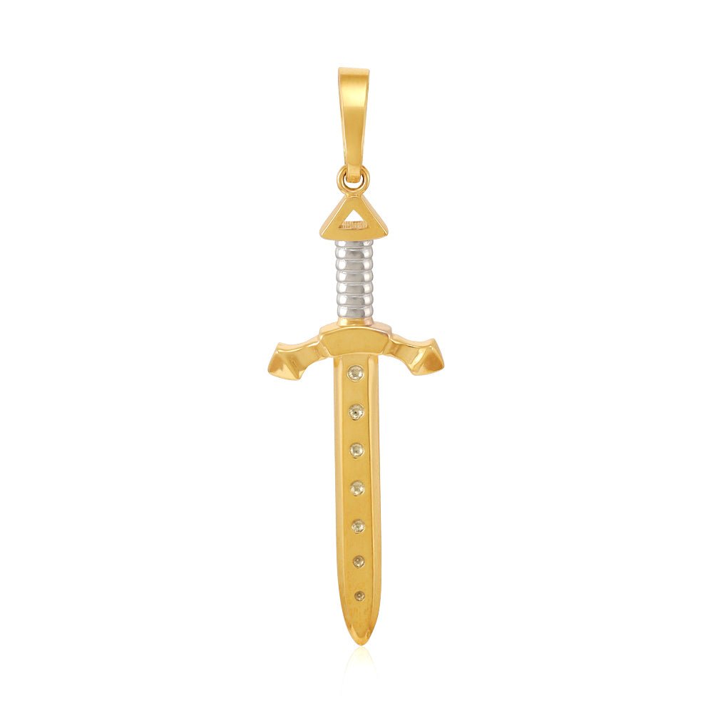 9ct Yellow & white gold Sword Pendant - FJewellery