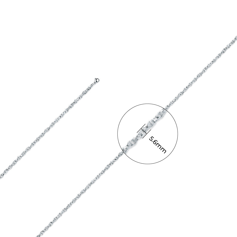925 Sterling Silver 6mm Prince Of Wales Chain