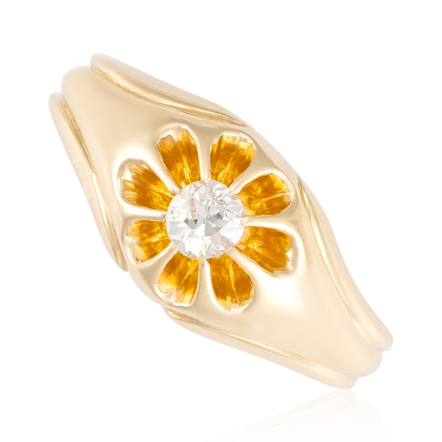 18ct yellow gold ring with stone 00006760