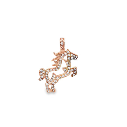 9ct Pre-loved rose gold pendant with stones 00007020