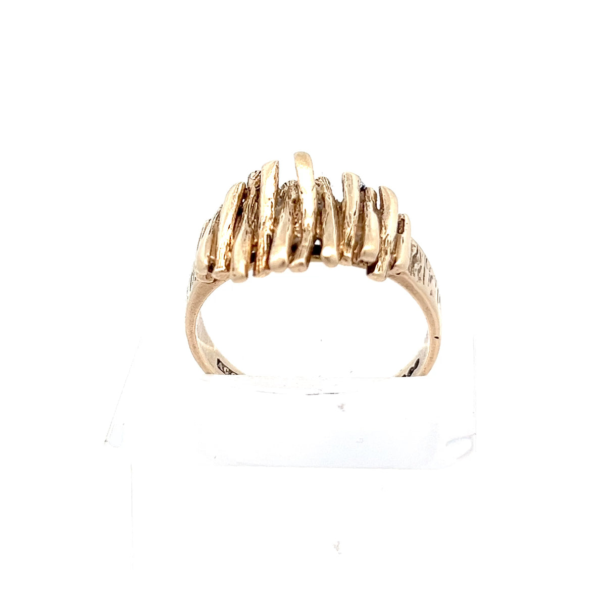 9ct Gold Textured Multi-Band Crossover Ring