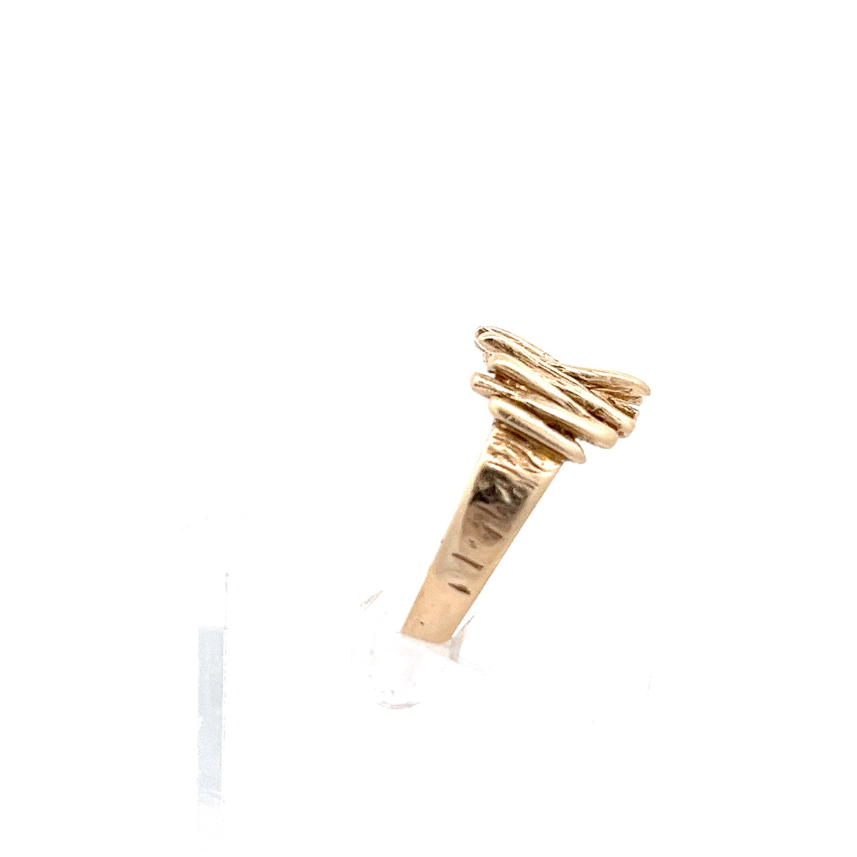 9ct Gold Textured Multi-Band Crossover Ring