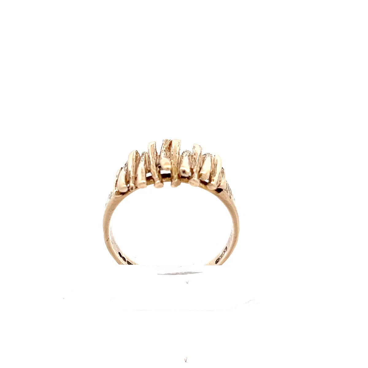 9ct Gold Textured Multi-Band Crossover Ring