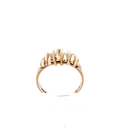 9ct Gold Textured Multi-Band Crossover Ring