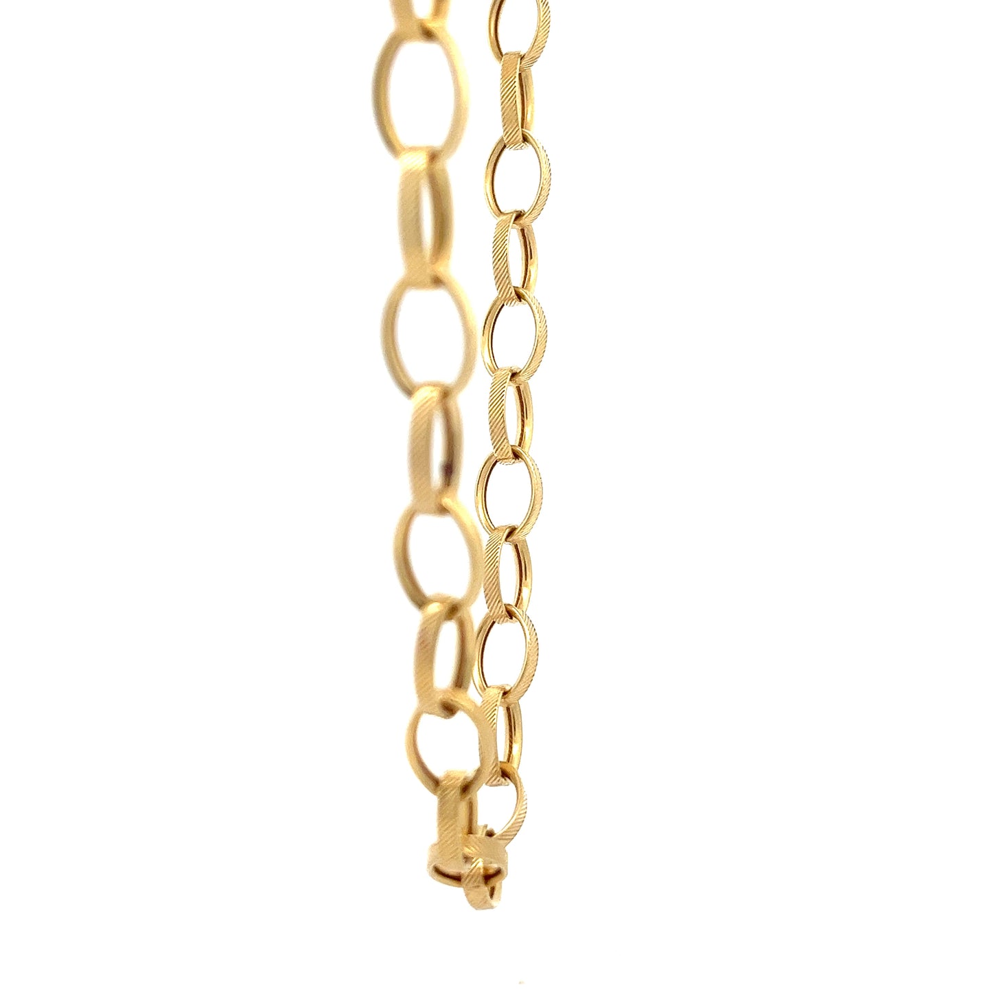 9ct Gold Oval Link Chain with Textured Alternating Links
