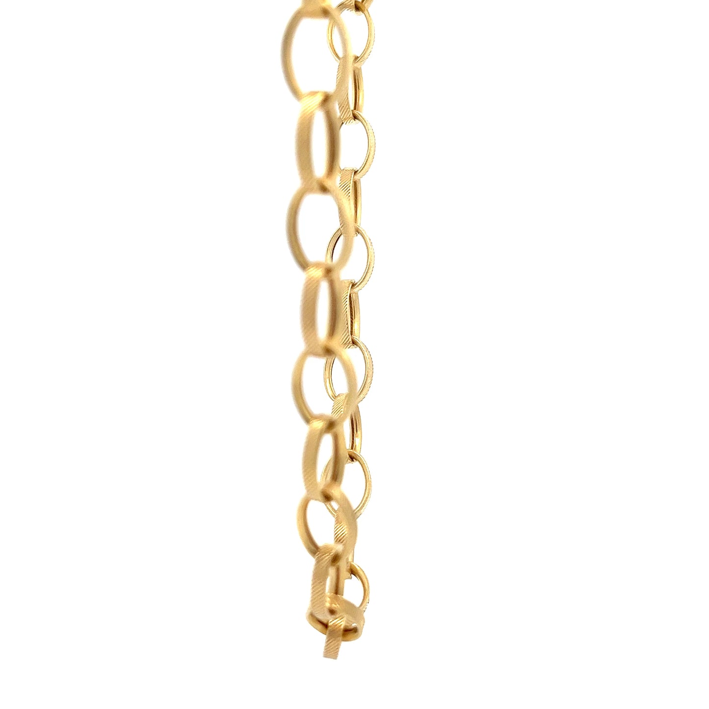 9ct Gold Oval Link Chain with Textured Alternating Links