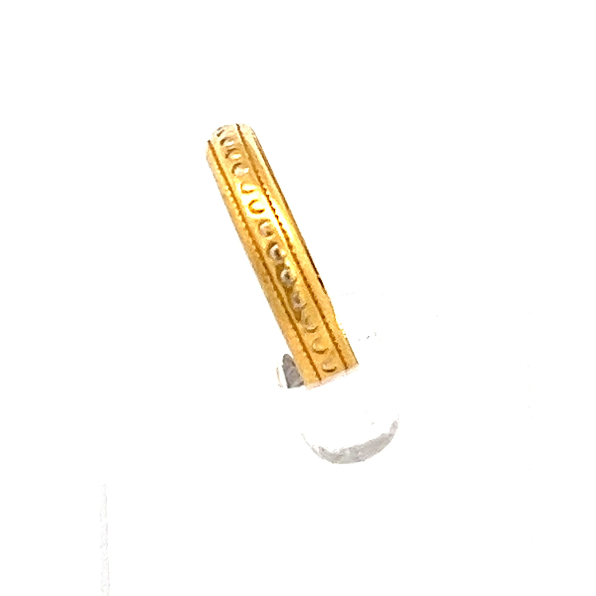 22ct Gold Grooved Band Ring with Raised Pattern