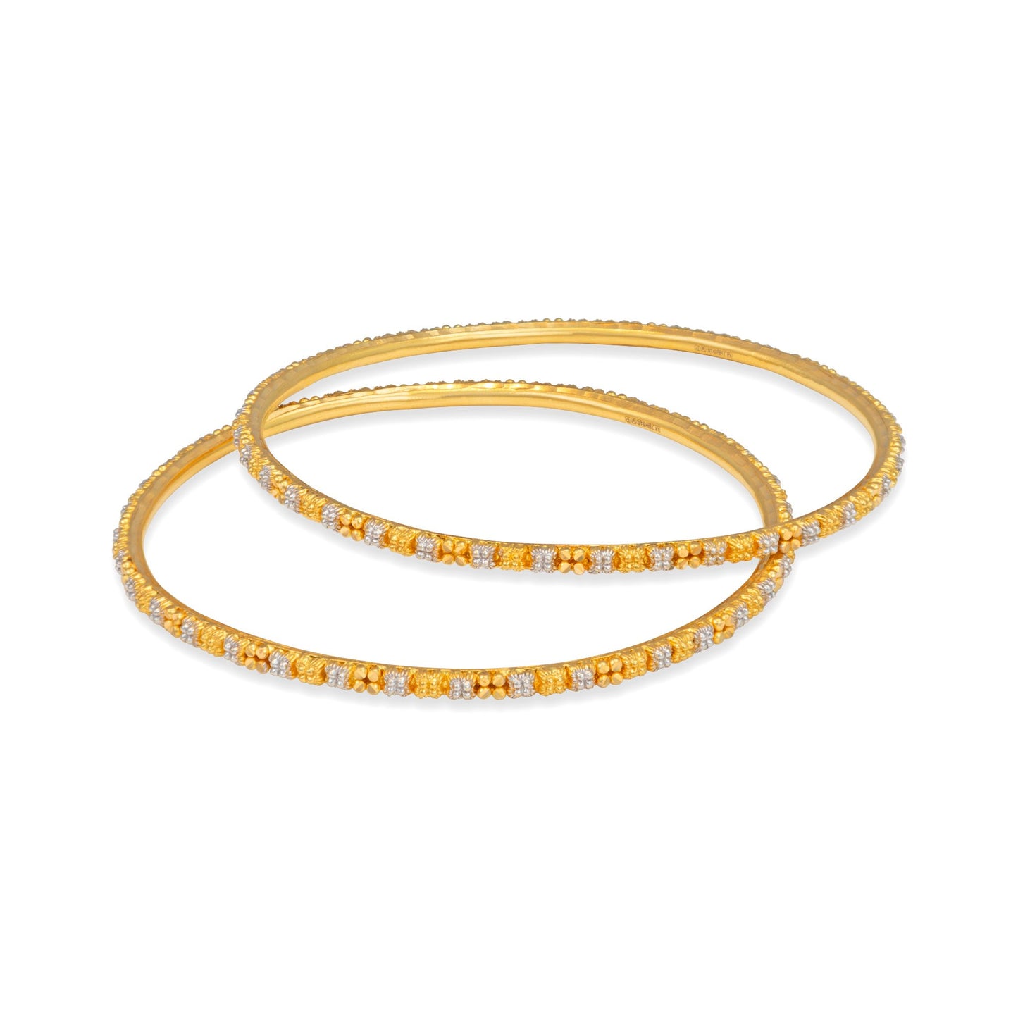 22ct pre-owned yellow & white gold bangles 02029565
