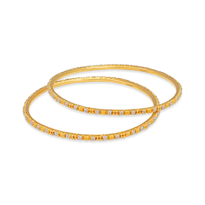 22ct pre-owned yellow & white gold bangles 02029565