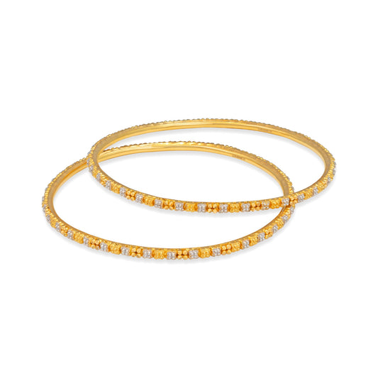 22ct pre-owned yellow & white gold bangles 02029565
