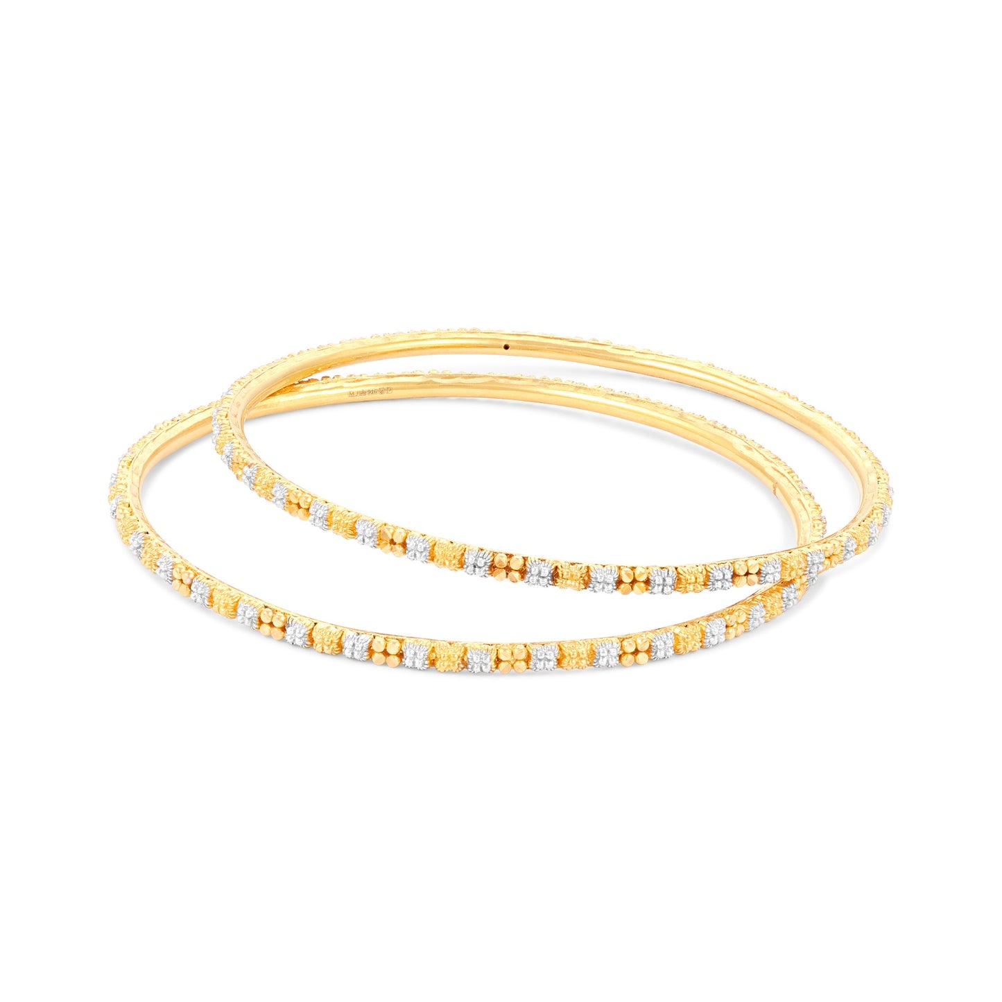 22ct pre-owned yellow & white gold bangles 02029565