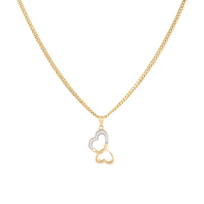 9ct yellow gold chain with heart pendant 02031640