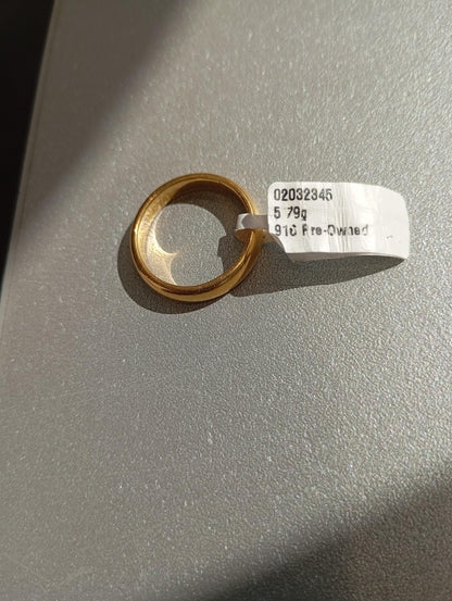 22ct Gold Plain Rounded Band Ring