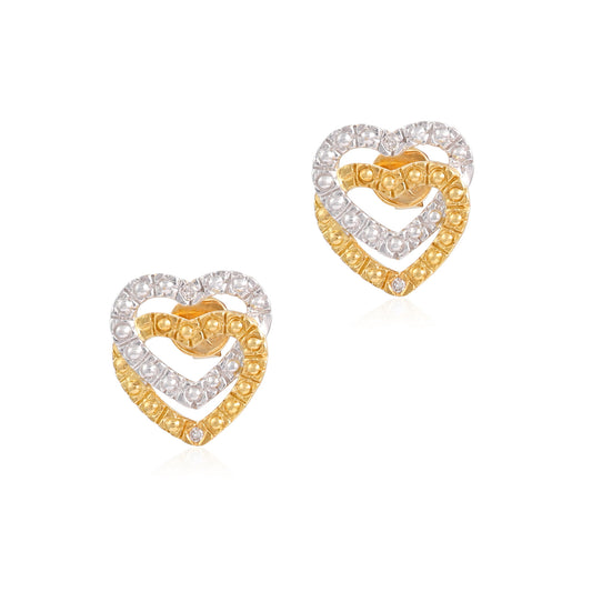 18ct yellow-white gold preloved earrings 02032794