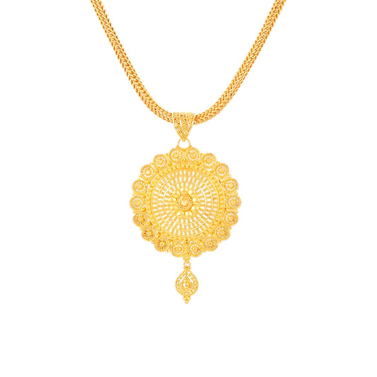 22ct pre-owned yellow gold chain with pendant 02033070