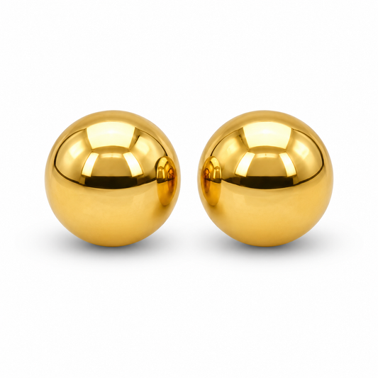 22ct Gold Polished Spherical Stud Earrings