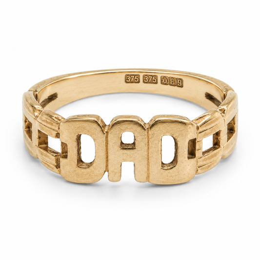 9ct Gold Openwork Geometric Pattern Ring
