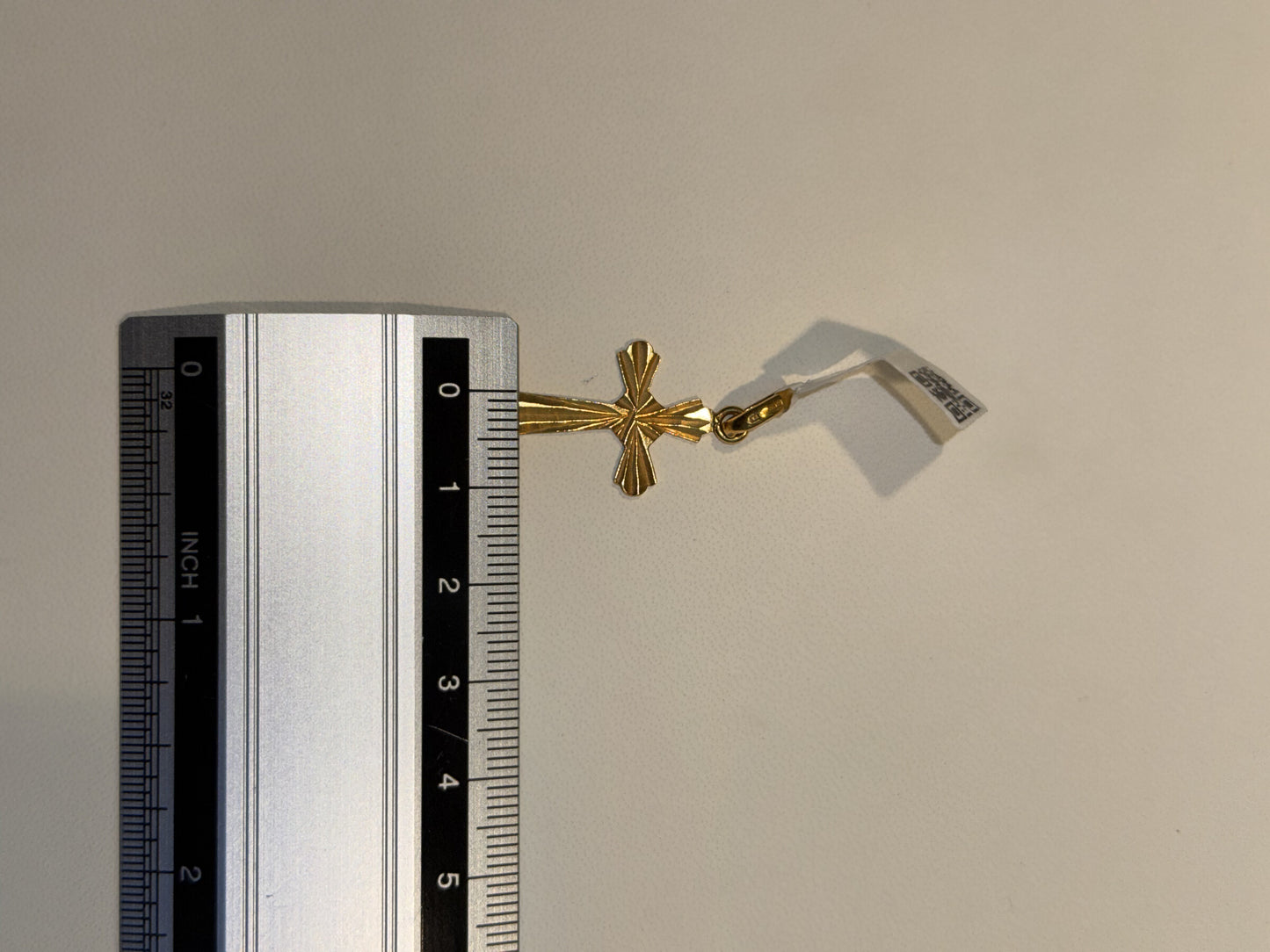 22ct Gold Cross Pendant with Radiating Textured Detail