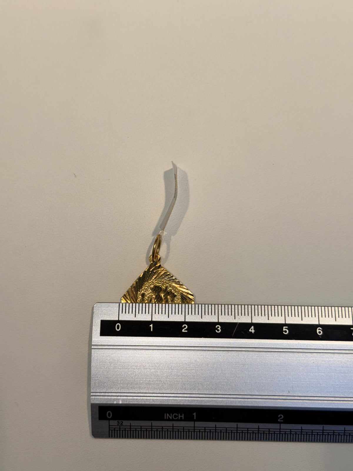 22ct Gold Rectangular Textured Pendant with Central Motif