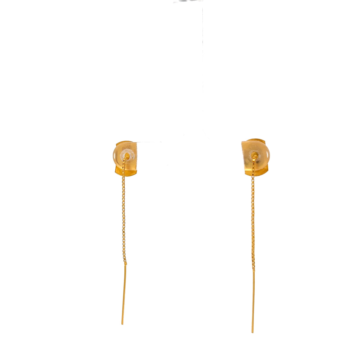 18ct Gold Patterned Rectangular Drop Earrings