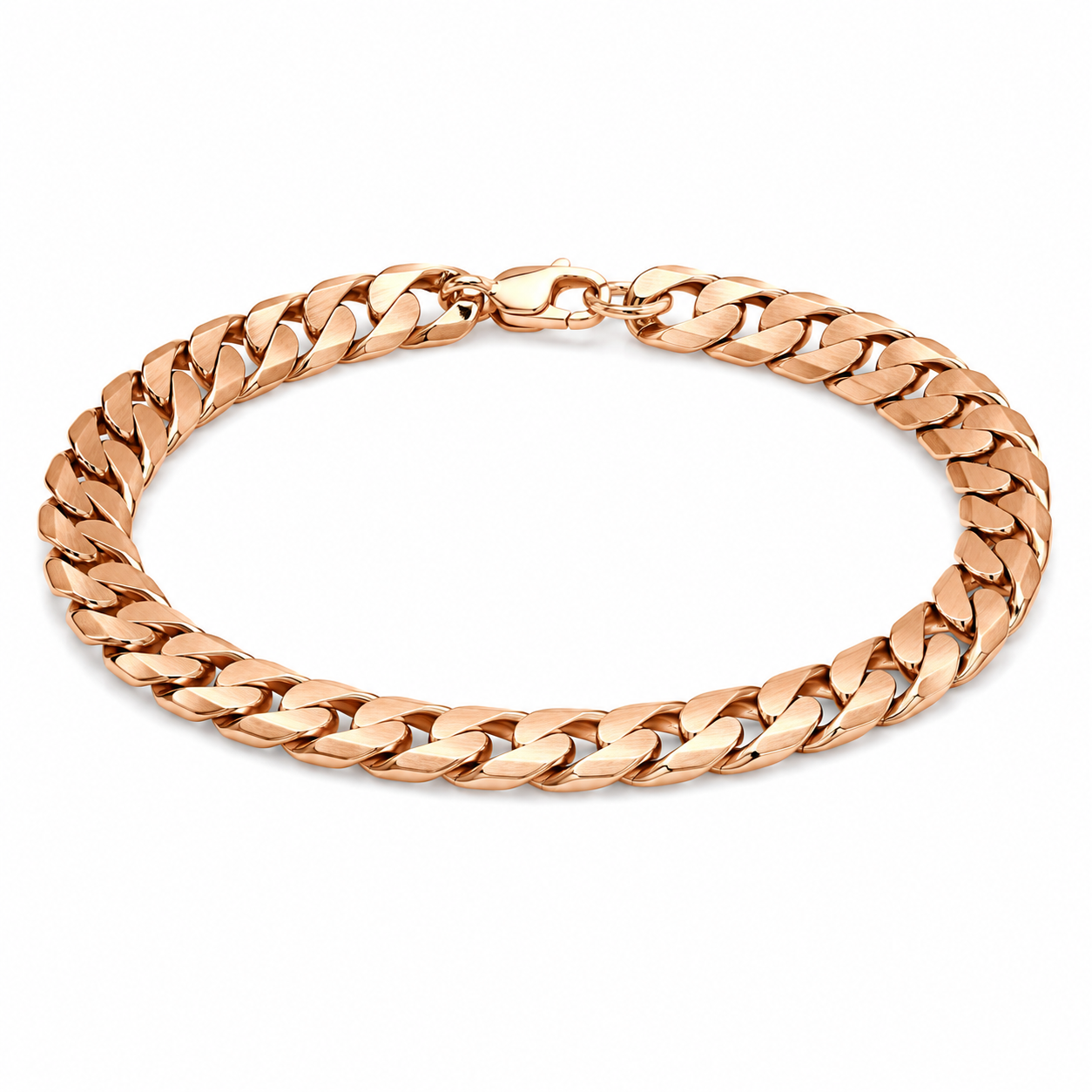 9ct Gold Rose-Coloured Curb Link Bracelet