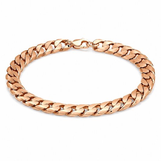 9ct Gold Rose-Coloured Curb Link Bracelet
