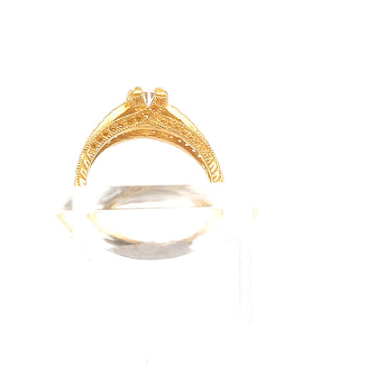 22ct Gold Round Clear Stone Halo Ring