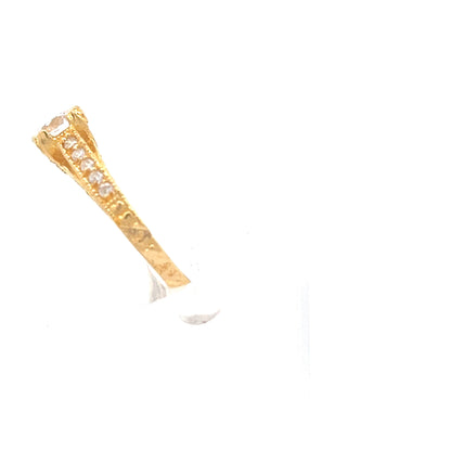 22ct Gold Round Clear Stone Halo Ring