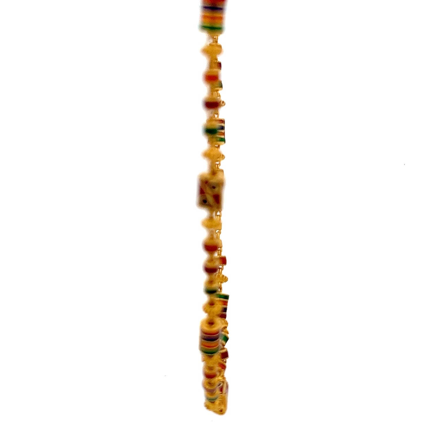 22ct Gold Chain with Multicoloured Enamel Bead Pattern