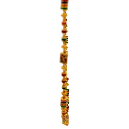 22ct Gold Chain with Multicoloured Enamel Bead Pattern