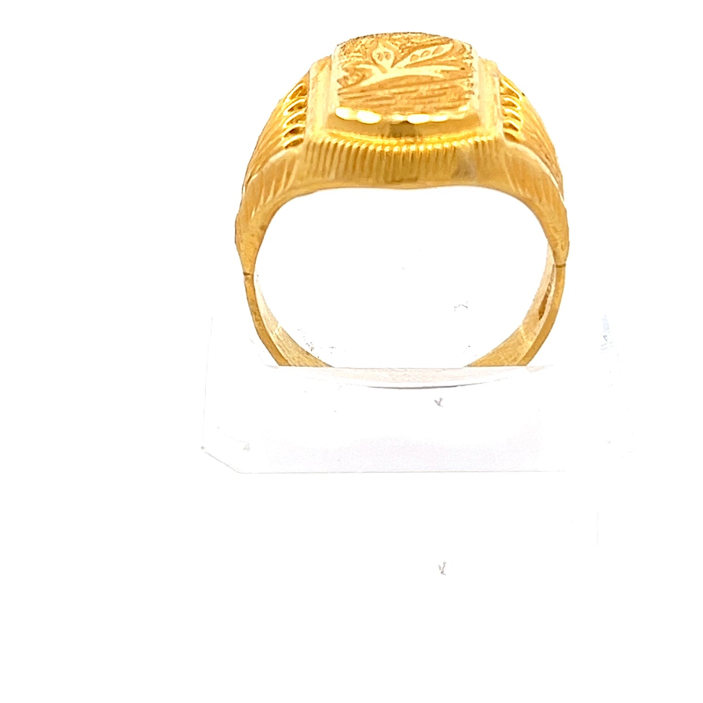 22ct Gold Signet Ring with Engraved Rectangular Face