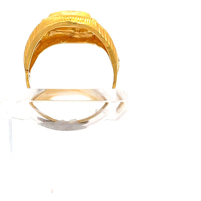 22ct Gold Signet Ring with Engraved Rectangular Face