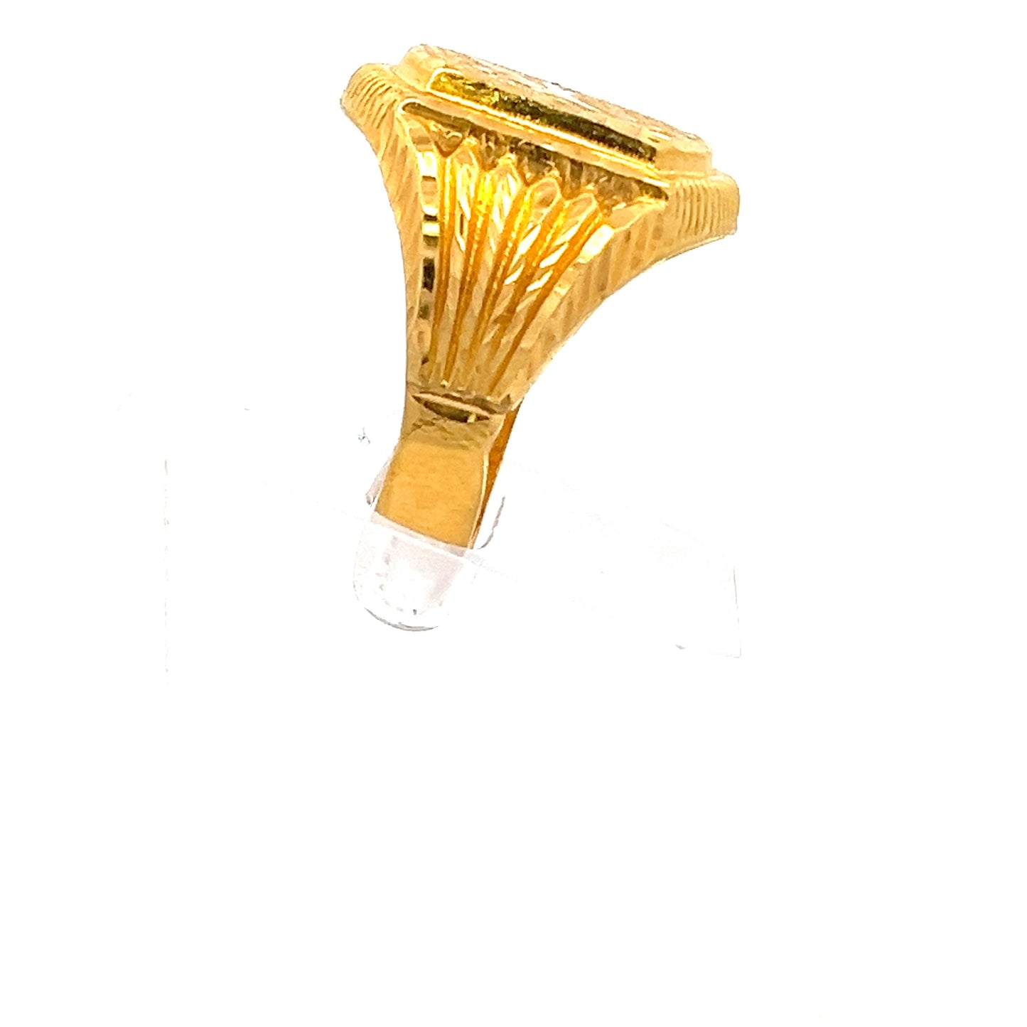 22ct Gold Signet Ring with Engraved Rectangular Face